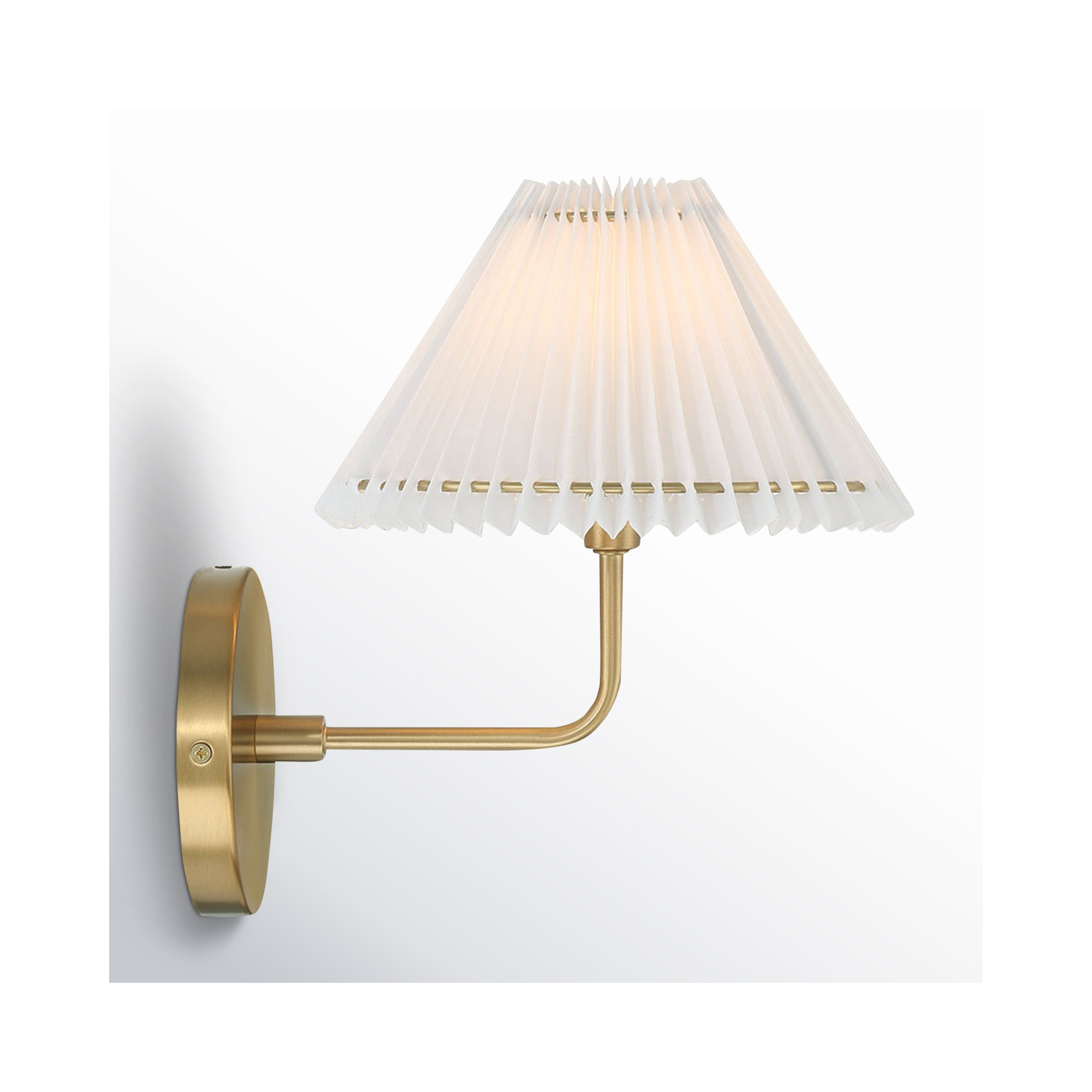Pearson Single Light Steel Dimmable Wall Sconces, Natural Brass