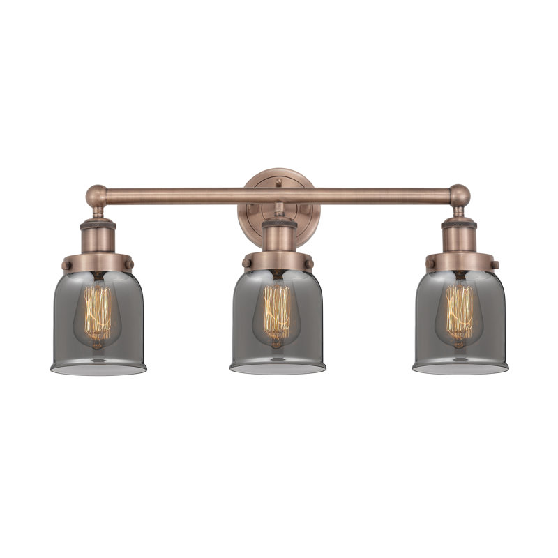 Éclairage de salle de bain à intensité variable à 3 lumières Armoni, Plaqué couleur fumée, Cuivre antique