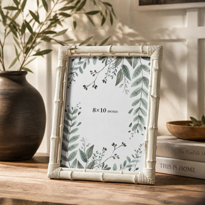 Cadre photo en bambou 8X10, cadre photo décoratif en résine avec verre trempé pour la maison ou le bureau