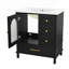 Ensemble de meuble-lavabo simple autoportant avec 3 tiroirs de rangement et porte d'armoire semi-transparente, armoire en bois avec lavabo en céramique pour la salle de bain-1043185171