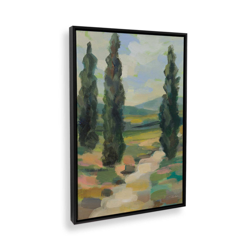 «Path in Tuscany» par Silvia Vassileva, reproduction d'art, Noir, H 24 po x l 18 po, Cadre flottant