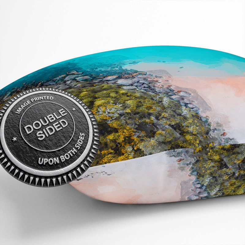 A Beach In Sydney Australia In Abstract Square Throw Cushion, 55 x 55 cm