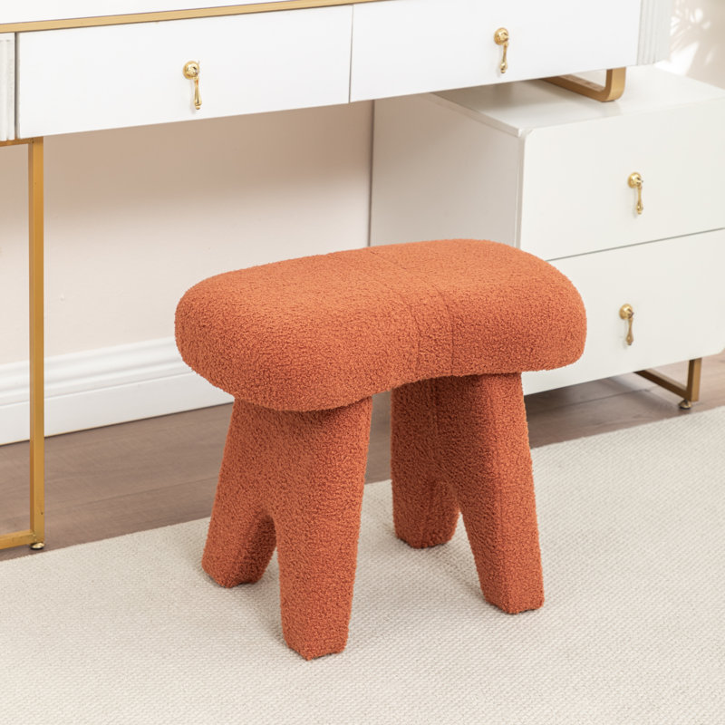 Fauteuil de maquillage en fausse fourrure, Orange