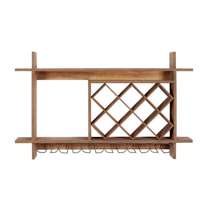 Gabrijela 8 Bottle Hanging Wine Bottle Rack in Brown