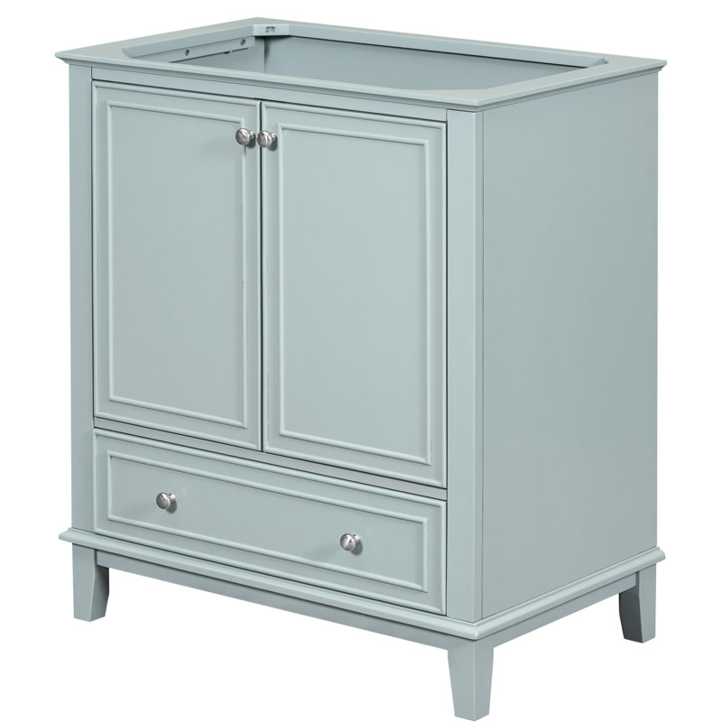 Bathroom Cabinet Base 30" - Solid Wood & , Functional With Drawer, Adjustable Shelf, Freestanding, Assembly Needed Vanity, , Interior
