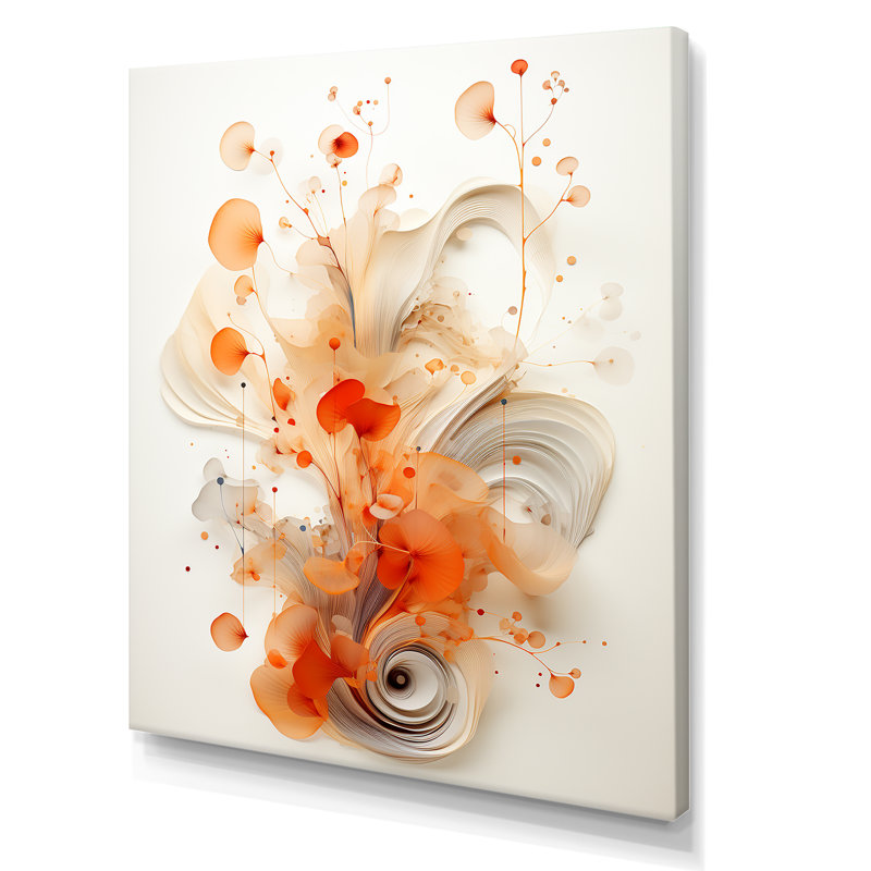Orange symétrique en spirale IV - art mural géométrique, Toile tendue, H 40 po x l 30 po x P 1,5 po