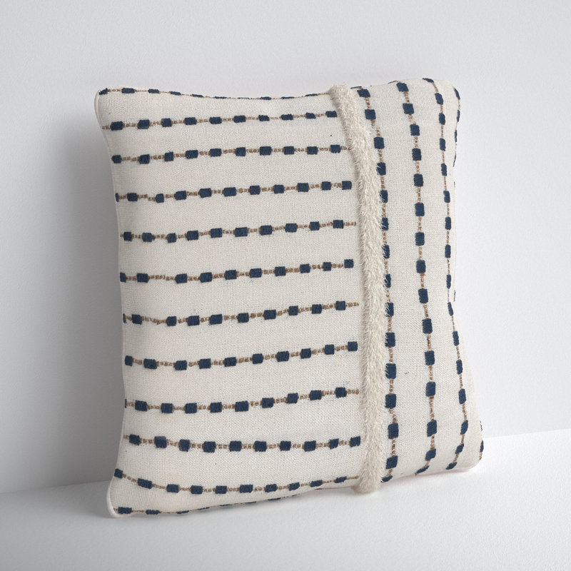Jaden Square 100% Linen Pillow Cover and Insert, Blue