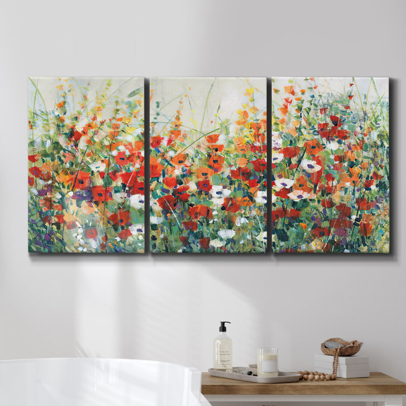 Lumière filtrée II sur toile, 3 pièces, H 36 po x l 72 po x P 2 po