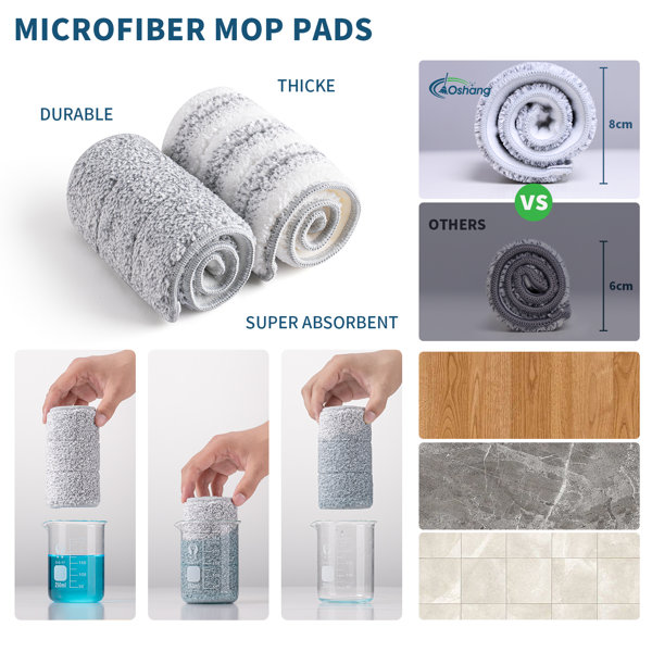 12″ Microfiber Flat Mop Pads (4 Pack)