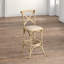 Tabouret en bois d'orme massif avec siège en rotin Kelseyville-1247785822-1255845246
