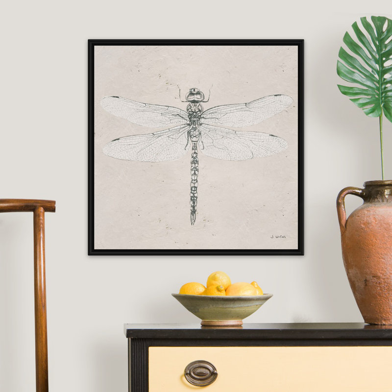 «Soft Summer Sketches VI», reproduction sur toile, Cadre flottant noir, H 26 po x l 26 po x P 1,75 po