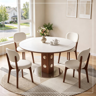 Ensemble de salon Fierros 5 pièces avec 4 chaises rembourrées