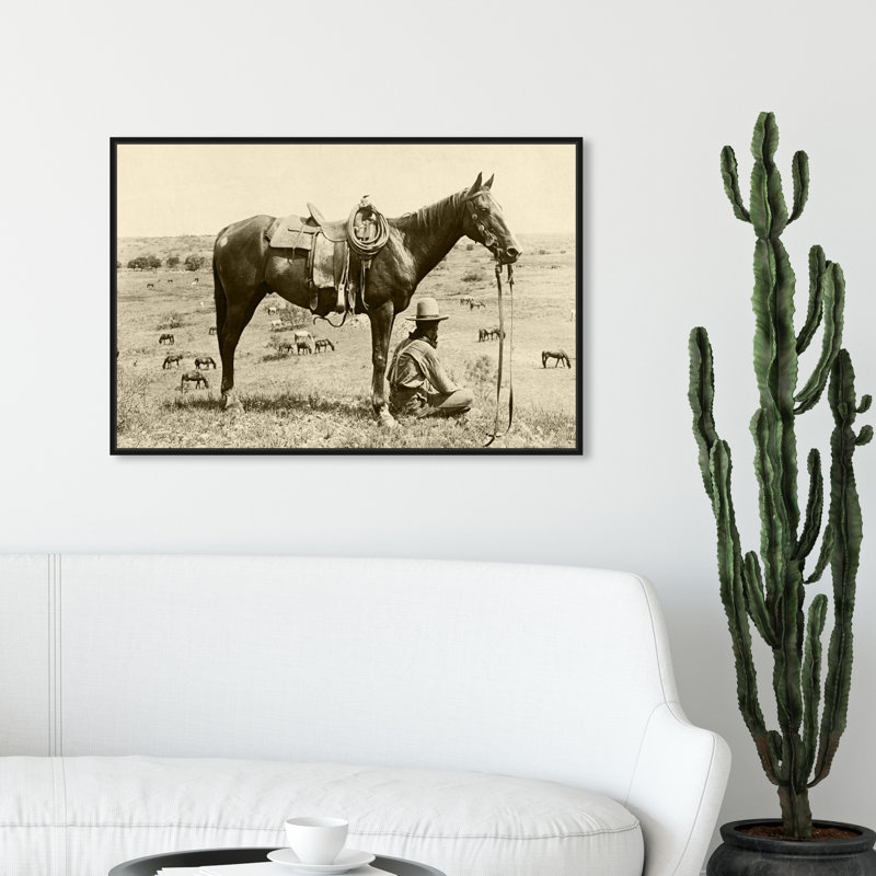 «Cowboy IV», photographie sur toile, H 30 po x l 20 po x P 1,5 po, Cadre noir