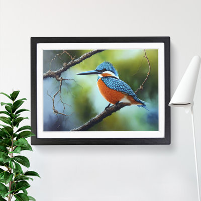 XH1022-597X An Effervescent Kingfisher Bird - Single Picture Frame Painting