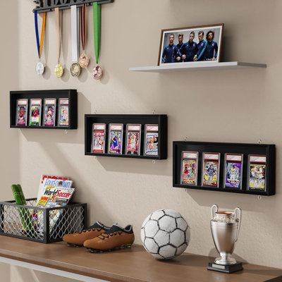 Présentoir à cartes, support de cadre de jeu de cartes à collectionner, présentoir à cartes de sport classé pour collection de cartes à collectionner - noir