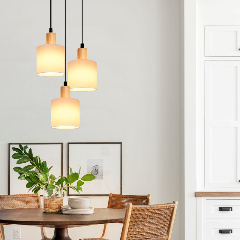Raeola 3 - Light Natural Drum Pendant