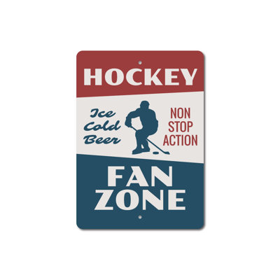 Hockey Fan Zone Aluminum Sign