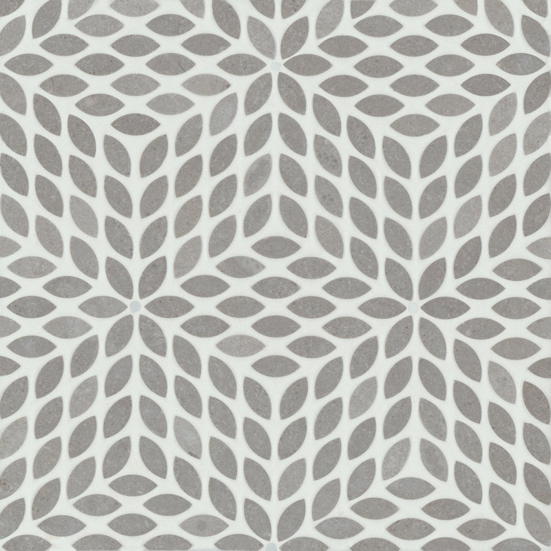 Celeste Marble Mosaic Wall & Floor Tile, Cinder Gray/Calacatta Losanna