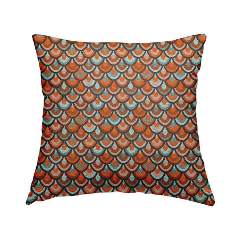 Varner Animal Print Square Cushion, 55cm H x 55cm W x 5cm D, Blue/Orange