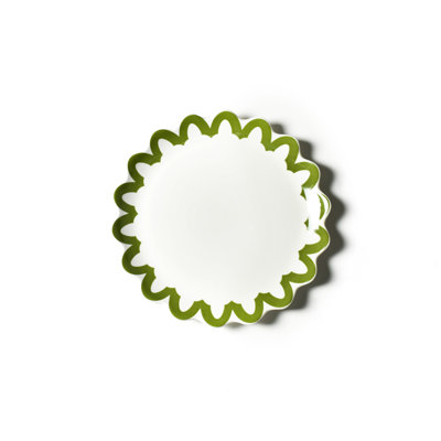 Assiette plate à garniture olive festonnée Olive