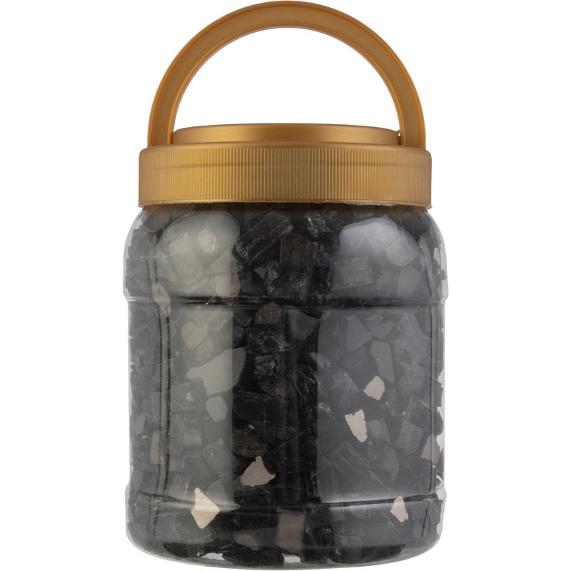 Verre de foyer 10 lb - Roches en verre concassé de 1/2 pouce pour cheminées, paysages, aquariums ou vases, Nuit noire