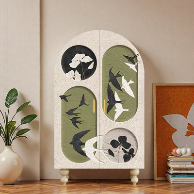 Cream style bedroom household simple wardrobe