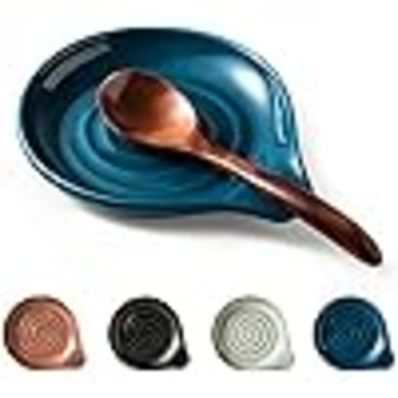 Repose-cuillère en céramique pour comptoir et cuisinière, grand porte-cuillère pour ustensiles de cuisine, résistant à la chaleur, antiadhésif, facile à nettoyer, décor de cuisine moderne
