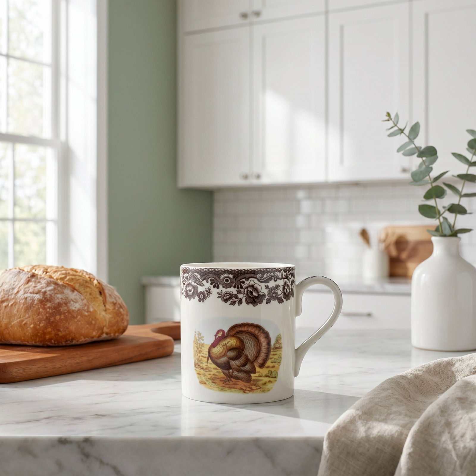 Woodland Turkey Porcelain Mug