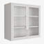 Armoire de rangement murale de style rétro avec portes en verre brumeux et 2 tablettes réglables