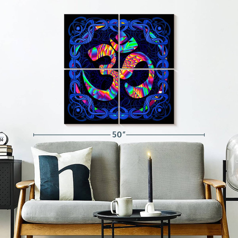 Symbole Adella psychédélique Om, H 32 po x l 32 po