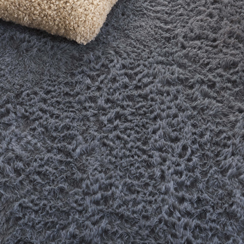 Soho Shag Performance Machine Washable Solid Color Rug, Rectangle 6' x 9'