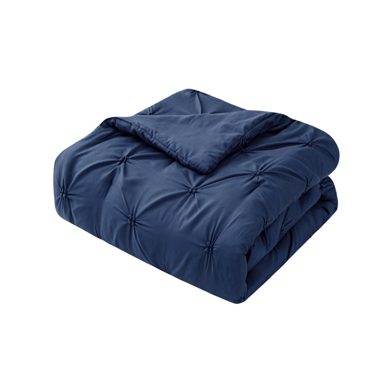 8pc/10pc Pintuck Bed-in-a-Bag, Navy, Full Comforter + 10 Additional Pieces
