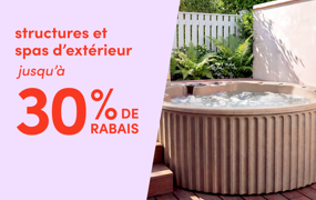 structures et spas d'extérieur en solde