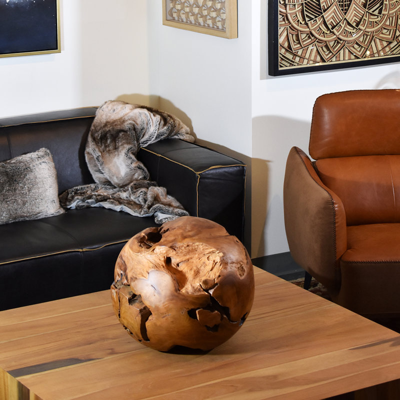 Ishmaiah 14" Teak Root Sphere Accent Decor