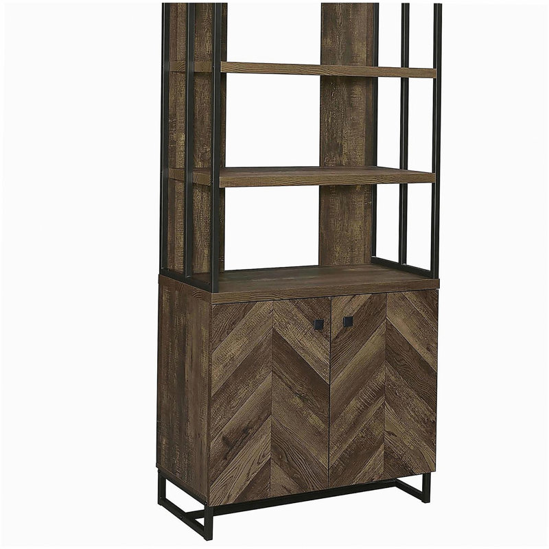 Country oak parquet 2-door bookshelf