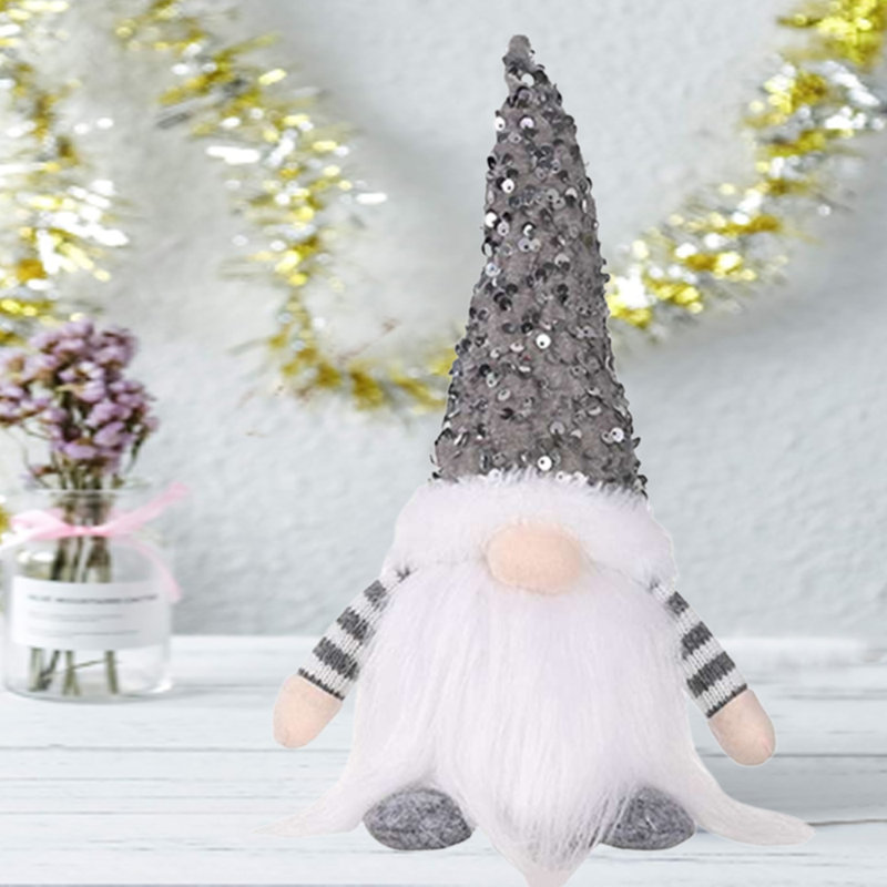 Gnomes de Noël 11,81 po avec peluche, gris