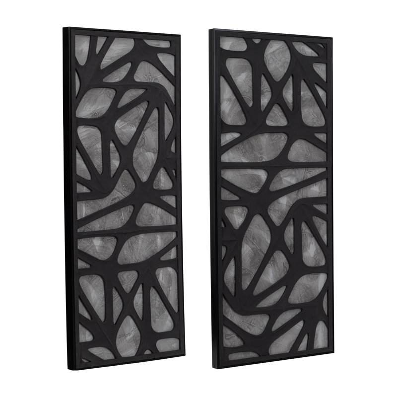 Ensemble de 2 art mural dimensionnel 25 "x 59" pour maisons contemporaines.