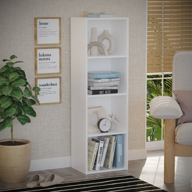 Gerardi 32cm W Standard Bookcase, White, 106 cm H x 32 cm W
