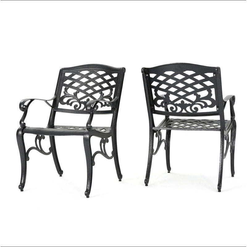 Chaise avec accoudoirs Phoenix (ensemble de 2), Bronze