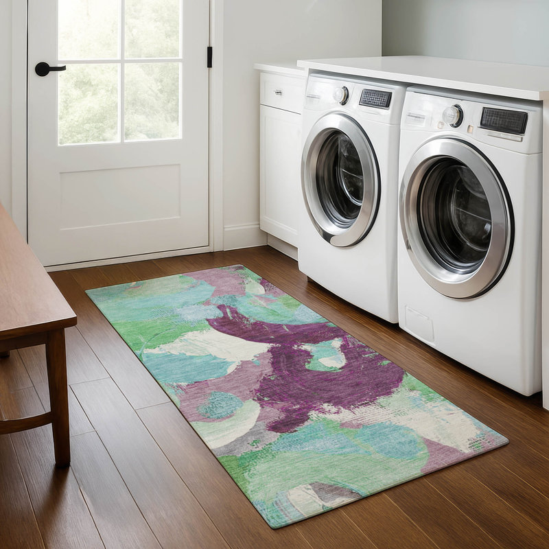 Premium Machine Washable Mouton Abstract Rug, Runner 2'3" x 7'6"