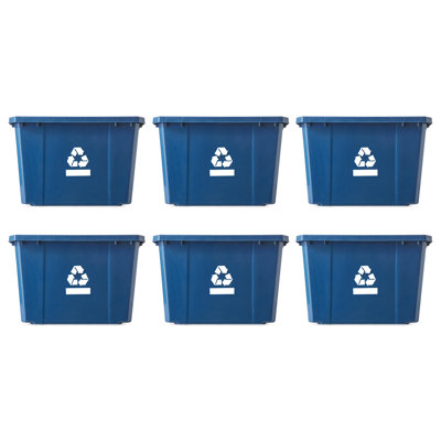 Plastic Open Outdoor Trash & Recycling Bin - 17 Gallons