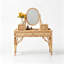 Ensemble de coiffeuse en rotin naturel