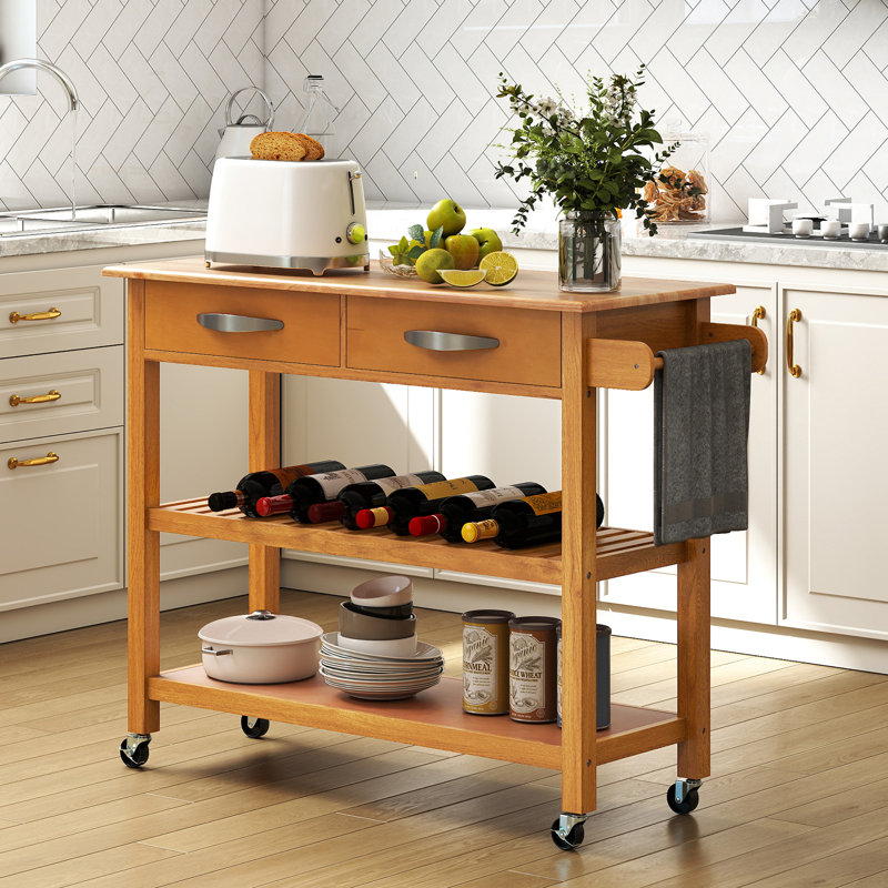 Solid Wood Bar Cart