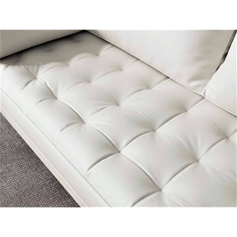 Canapé Cohrs, Simili cuir blanc