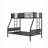 Platform Bunk Bed Twin Over Full, Compact Multi-Sleeper with Brown Finish, Metal and Wood Construction