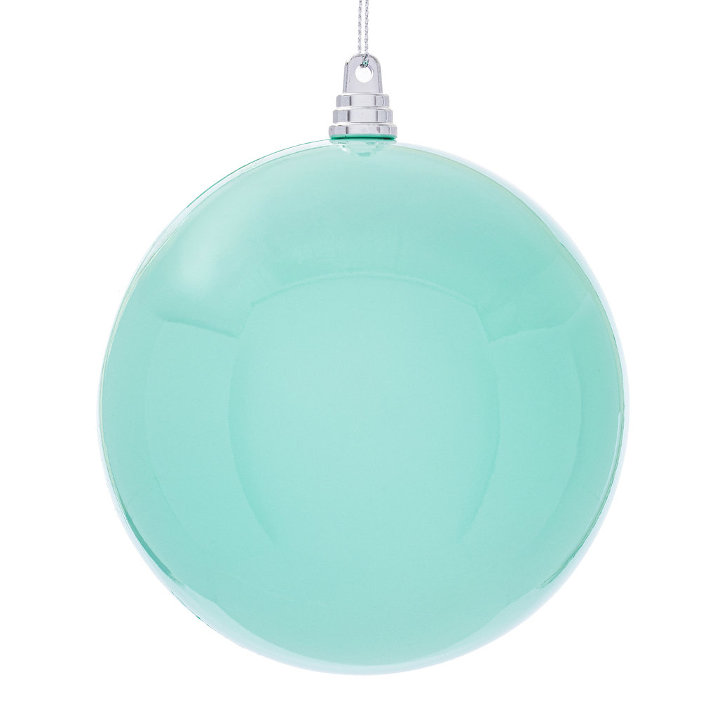  4.75" Aqua High-Gloss Ball Ornament. Includes 4 ornaments per bag., Aqua