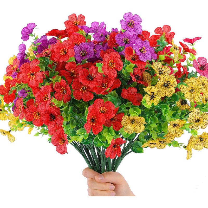 2 Sets Hanging Artificial Flowers With Baskets