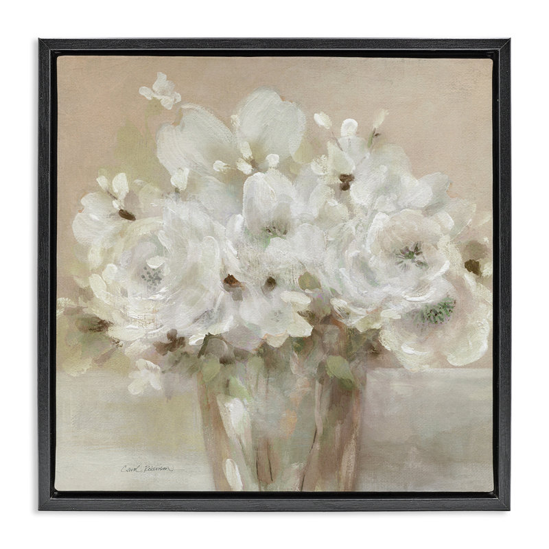 «Flower Bundle», art mural encadré par Floater, Cadre flottant noir de jais, H 18 po x l 18 po