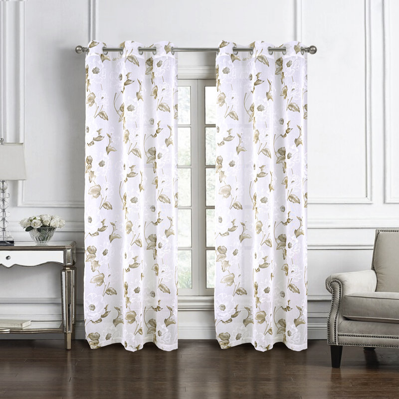 Panneau de rideau transparent Shurwood, L 54 po x L 84 po, Taupe