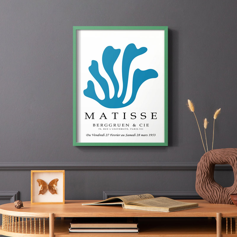 Matisse LXXXIV Framed Print - Solid Wood, Green, 10" H x 8" W